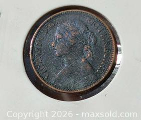 MaxSold Auction: 1875 United Kingdom Farthing Bronze Coin - South Frontenac (Ontario, Canada) SELLER MANAGED Downsizing Online Auction - Battersea Road