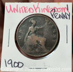 MaxSold Auction: 1900 United Kingdom One Penny Bronze Coin Queen Victoria - South Frontenac (Ontario, Canada) SELLER MANAGED Downsizing Online Auction - Battersea Road