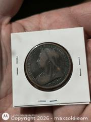 MaxSold Auction: 1900 United Kingdom One Penny Bronze Coin Queen Victoria - South Frontenac (Ontario, Canada) SELLER MANAGED Downsizing Online Auction - Battersea Road