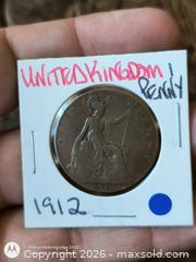 MaxSold Auction: 1912 United Kingdom One Penny Coin George V - South Frontenac (Ontario, Canada) SELLER MANAGED Downsizing Online Auction - Battersea Road