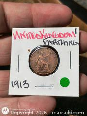MaxSold Auction: 1913 United Kingdom Farthing - George V Bronze - South Frontenac (Ontario, Canada) SELLER MANAGED Downsizing Online Auction - Battersea Road