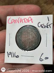 MaxSold Auction: 1916 Canada One Cent Coin (Bronze) - South Frontenac (Ontario, Canada) SELLER MANAGED Downsizing Online Auction - Battersea Road