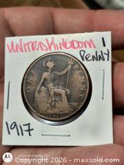 MaxSold Auction: 1917 United Kingdom One Penny Coin George V - South Frontenac (Ontario, Canada) SELLER MANAGED Downsizing Online Auction - Battersea Road