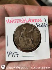 MaxSold Auction: 1917 United Kingdom One Penny Coin George V - South Frontenac (Ontario, Canada) SELLER MANAGED Downsizing Online Auction - Battersea Road