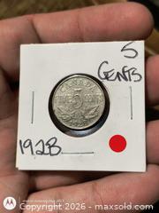 MaxSold Auction: 1928 Canada 5 Cents Nickel No Mint Mark - South Frontenac (Ontario, Canada) SELLER MANAGED Downsizing Online Auction - Battersea Road