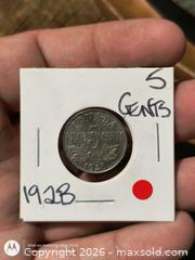 MaxSold Auction: 1928 Canada 5 Cents Nickel No Mint Mark - South Frontenac (Ontario, Canada) SELLER MANAGED Downsizing Online Auction - Battersea Road