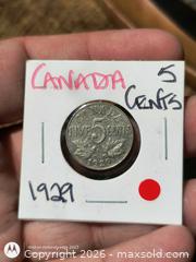 MaxSold Auction: 1929 Canada 5 Cents Coin (Nickel) - South Frontenac (Ontario, Canada) SELLER MANAGED Downsizing Online Auction - Battersea Road