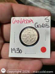 MaxSold Auction: 1930 Canada 5 Cents Coin, Silver (likely) - South Frontenac (Ontario, Canada) SELLER MANAGED Downsizing Online Auction - Battersea Road
