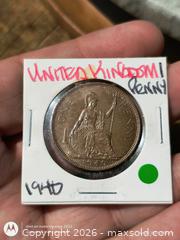 MaxSold Auction: 1940 United Kingdom One Penny Coin, George VI - South Frontenac (Ontario, Canada) SELLER MANAGED Downsizing Online Auction - Battersea Road