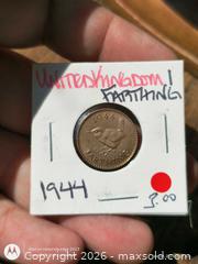 MaxSold Auction: 1944 United Kingdom Bronze Farthing, King George VI - South Frontenac (Ontario, Canada) SELLER MANAGED Downsizing Online Auction - Battersea Road
