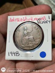 MaxSold Auction: 1948 United Kingdom One Penny Coin King George VI - South Frontenac (Ontario, Canada) SELLER MANAGED Downsizing Online Auction - Battersea Road