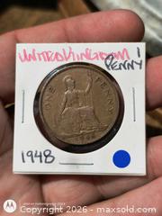 MaxSold Auction: 1948 United Kingdom One Penny Coin King George VI - South Frontenac (Ontario, Canada) SELLER MANAGED Downsizing Online Auction - Battersea Road