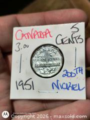 MaxSold Auction: 1951 Canada 5 Cent Coin, King George VI - South Frontenac (Ontario, Canada) SELLER MANAGED Downsizing Online Auction - Battersea Road