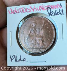 MaxSold Auction: 1966 United Kingdom One Penny Coin - Bronze - South Frontenac (Ontario, Canada) SELLER MANAGED Downsizing Online Auction - Battersea Road