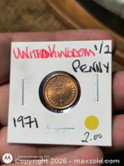 MaxSold Auction: 1971 United Kingdom 1/2 Penny (Half Penny) Bronze/Copper Coin - South Frontenac (Ontario, Canada) SELLER MANAGED Downsizing Online Auction - Battersea Road