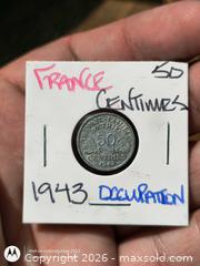 MaxSold Auction: France 50 Centimes 1943 Zinc Coin - South Frontenac (Ontario, Canada) SELLER MANAGED Downsizing Online Auction - Battersea Road