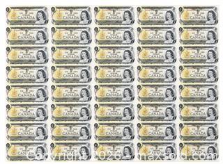 MaxSold Auction: Uncut Sheet of 40 Canadian One-Dollar Bills  - Toronto (Ontario, Canada) PARTNER MANAGED Reseller Online Auction - Queen Street Wt.