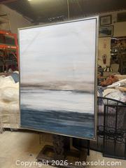 MaxSold Auction: Framed Abstract Seascape Acrylic Painting & Upholstered Armchair - Burlington (Ontario, Canada) SELLER MANAGED Estate Sale Online Auction - Aldershot
