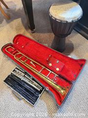 MaxSold Auction: Trombone, Flute & Djembe Instrument Lot - White Rock (British Columbia, Canada) SELLER MANAGED Downsizing Online Auction - Prospect Avenue