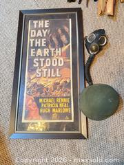 MaxSold Auction: World War II Steel Military Helmet with Vintage Gas Mask and Framed Poster - White Rock (British Columbia, Canada) SELLER MANAGED Downsizing Online Auction - Prospect Avenue