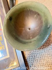 MaxSold Auction: World War II Steel Military Helmet with Vintage Gas Mask and Framed Poster - White Rock (British Columbia, Canada) SELLER MANAGED Downsizing Online Auction - Prospect Avenue