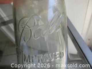 MaxSold Auction: ANTIQUE BALL IMPROVED FRUIT JAR WITH TEXTURED GLASS TOP  - Prince Edward (Ontario, Canada) PARTNER MANAGED Estate Sale Online Auction - County Road 3 
