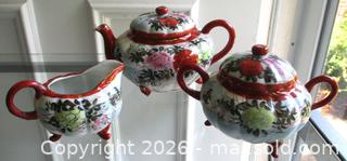MaxSold Auction: ANTIQUE CHINESE HAND PAINTED MELON SHAPED TEA SET - Prince Edward (Ontario, Canada) PARTNER MANAGED Estate Sale Online Auction - County Road 3 