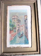 MaxSold Auction: ANTIQUE GILT FRAMED WATERCOLOR PAINTING OF A VENICE CANAL SIGNED A. ROSSI - Prince Edward (Ontario, Canada) PARTNER MANAGED Estate Sale Online Auction - County Road 3 