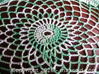 MaxSold Auction: ANTIQUE VICTORIAN HAND MADE GREEN & WHITE DOILY CROCHET  - Prince Edward (Ontario, Canada) PARTNER MANAGED Estate Sale Online Auction - County Road 3 