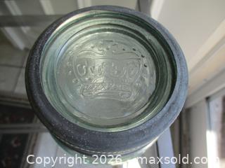 MaxSold Auction: ESTATE ANTIQUE AQUA CROWN MASON QUART JAR WITH LID - Prince Edward (Ontario, Canada) PARTNER MANAGED Estate Sale Online Auction - County Road 3 