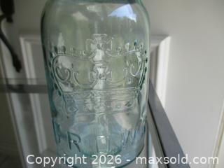 MaxSold Auction: ESTATE ANTIQUE AQUA CROWN MASON QUART JAR WITH LID - Prince Edward (Ontario, Canada) PARTNER MANAGED Estate Sale Online Auction - County Road 3 