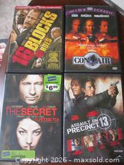 MaxSold Auction: LOT OF FOUR MOVIE DVDS 16 BLOCKS CONAIR THE SECRET & ASSAULT ON PRECINCT 13 - Prince Edward (Ontario, Canada) PARTNER MANAGED Estate Sale Online Auction - County Road 3 