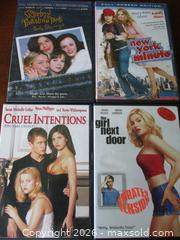 MaxSold Auction: LOT OF FOUR MOVIE DVDS SISTERHOOD OF THE TRAVELING PANTS NEW YORK MINUTE CRUEL INTENTIONS GIRL NEXT DOOR - Prince Edward (Ontario, Canada) PARTNER MANAGED Estate Sale Online Auction - County Road 3 