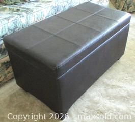 MaxSold Auction: Upholstered Hinge-Top Storage Ottoman/Bench With Padded Seat Espresso Brown - Prince Edward (Ontario, Canada) PARTNER MANAGED Estate Sale Online Auction - County Road 3 