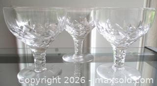 MaxSold Auction: VINTAGE ESTATE SET OF THREE STUART CRYSTAL CHAMPAGNE COUPE GLASSES  - Prince Edward (Ontario, Canada) PARTNER MANAGED Estate Sale Online Auction - County Road 3 
