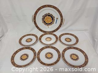 MaxSold Auction: T. Limoges Bacchus 24K Gold Gilt Cake Plate & 6 Dessert Plates Set - Toronto (Ontario, Canada) PARTNER MANAGED Reseller Online Auction - Queen Street West