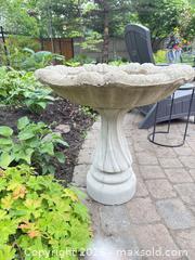 MaxSold Auction: Large Concrete / Cast Stone Bird Bath, 3 ft Tall - Ottawa (Ontario, Canada) SELLER MANAGED Downsizing Online Auction - Nighthawk Crescent