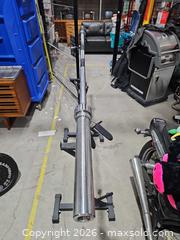 MaxSold Auction: 7 ft Olympic Chrome Barbell with Adjustable Squat/Press Stand - Toronto (Ontario, Canada) PARTNER MANAGED Reseller Online Auction - Coldwater Road