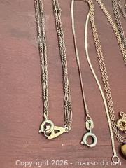 MaxSold Auction: Lot of Gold Tone & Solid Gold Necklaces with Stone Pendants - Okatie (South Carolina, USA) SELLER MANAGED Moving Online Auction - Bee Tree Drive
