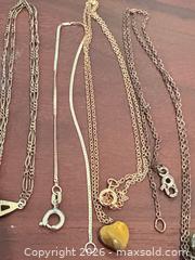 MaxSold Auction: Lot of Gold Tone & Solid Gold Necklaces with Stone Pendants - Okatie (South Carolina, USA) SELLER MANAGED Moving Online Auction - Bee Tree Drive