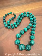 MaxSold Auction: Malachite Beaded Statement Necklace with Mixed Large Beads - Okatie (South Carolina, USA) SELLER MANAGED Moving Online Auction - Bee Tree Drive