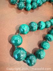 MaxSold Auction: Malachite Beaded Statement Necklace with Mixed Large Beads - Okatie (South Carolina, USA) SELLER MANAGED Moving Online Auction - Bee Tree Drive