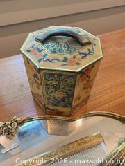MaxSold Auction: Victorian Art Nouveau Style Vanity Dresser Set with Decorative Mirror Tray - Okatie (South Carolina, USA) SELLER MANAGED Moving Online Auction - Bee Tree Drive