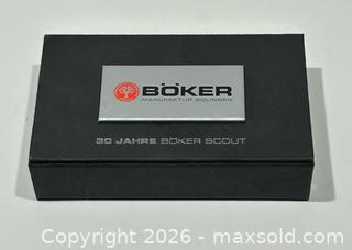 MaxSold Auction: Böker 30 Jahre Boker Scout Lock Back Limited-Edition Blade New in Original Box   - Burlington (Ontario, Canada) SELLER MANAGED Estate Sale Online Auction -  Fairview Street (STORAGE)