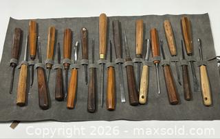 MaxSold Auction: Collection of 22 Wood Carving Chisels & Gouges w Leather Pouch, Mallet & Sharpening Tools - Burlington (Ontario, Canada) SELLER MANAGED Estate Sale Online Auction -  Fairview Street (STORAGE)