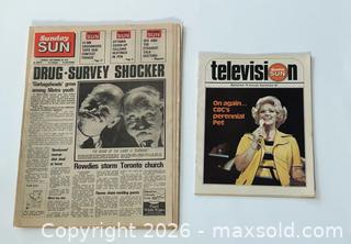 MaxSold Auction: First Edition of the Toronto Sunday Sun Newspaper September 16, 1973 - Burlington (Ontario, Canada) SELLER MANAGED Estate Sale Online Auction -  Fairview Street (STORAGE)