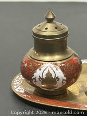 MaxSold Auction: Vintage Enamelled 4 pc Condiment Set incl Tray, Toothpick Holder, Salt & Pepper - Burlington (Ontario, Canada) SELLER MANAGED Estate Sale Online Auction -  Fairview Street (STORAGE)