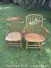 MaxSold Auction: 2 Vintage Wood Chairs - For Repair - Lincoln (Ontario, Canada) SELLER MANAGED Downsizing Online Auction - Bartlett Road (STORAGE)