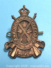 MaxSold Auction: Canadian Infrantry Corps WWII Cap Badge - Lincoln (Ontario, Canada) SELLER MANAGED Downsizing Online Auction - Bartlett Road (STORAGE)
