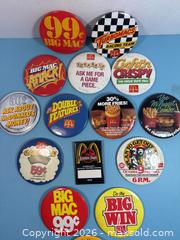 MaxSold Auction: Lot of 15 Vintage McDonalds Pinbacks - Lincoln (Ontario, Canada) SELLER MANAGED Downsizing Online Auction - Bartlett Road (STORAGE)
